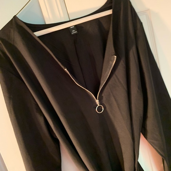 SHEIN Curve black polyester zip front dress/swim coverup. Size 2XL - Picture 9 of 9